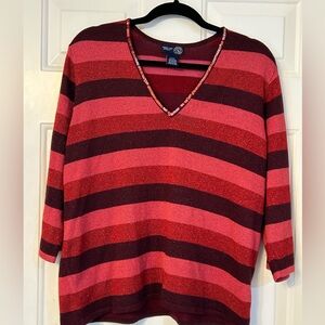 Striped and sequined Lane Bryant Venezia sweater, size 18/20.